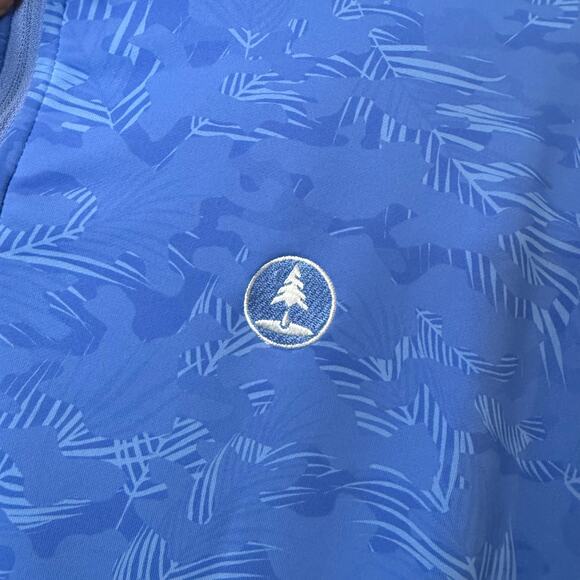 Peter Millar Men's Perth Quarter Zip Pullover Tropical Camo Blue Large Golf - Picture 2 of 10